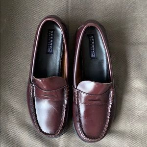 NWT Sperry Boys Colton Penny Loafers Burgundy Sz 3